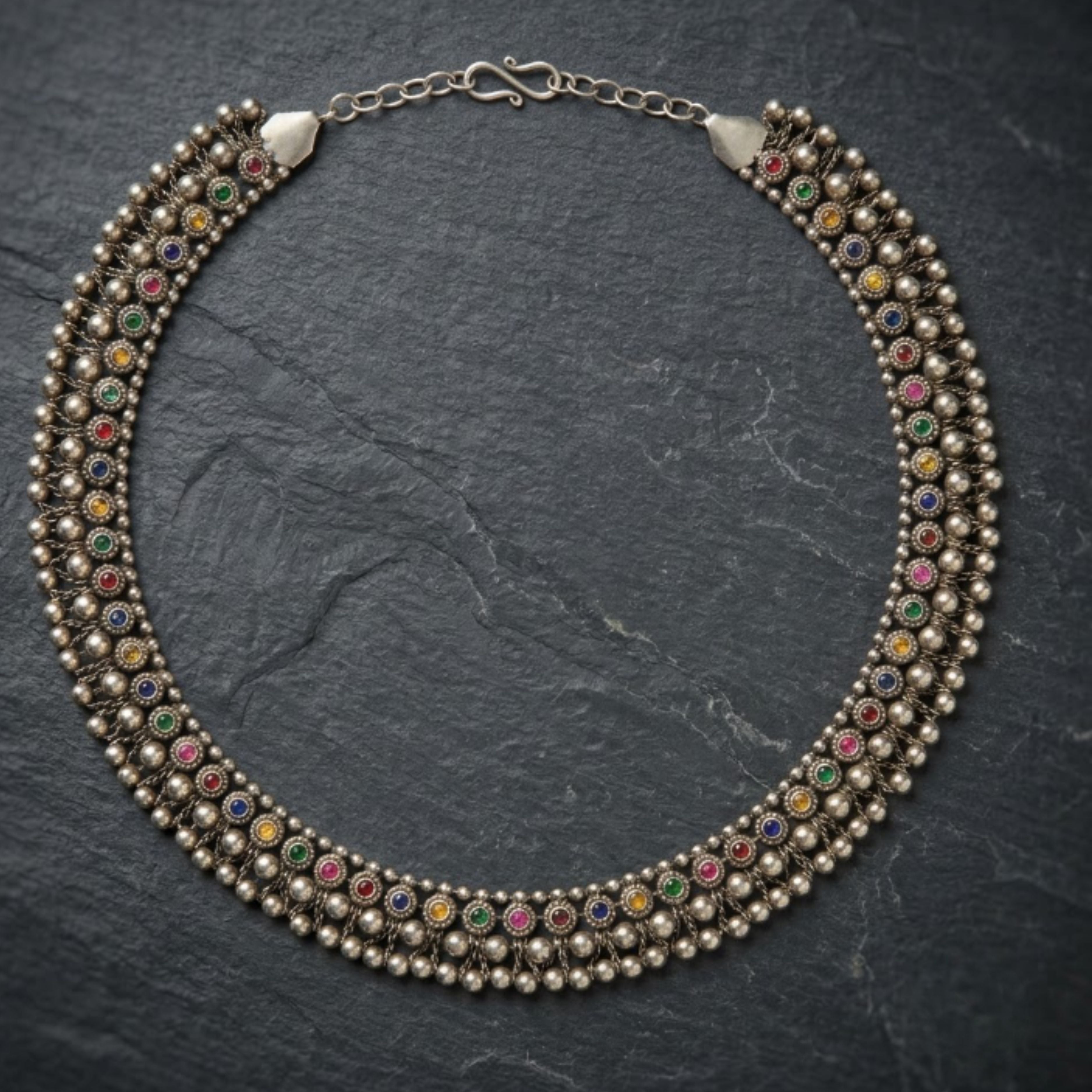 Navratri Multicolour Stone Oxidised Kandora - view 1