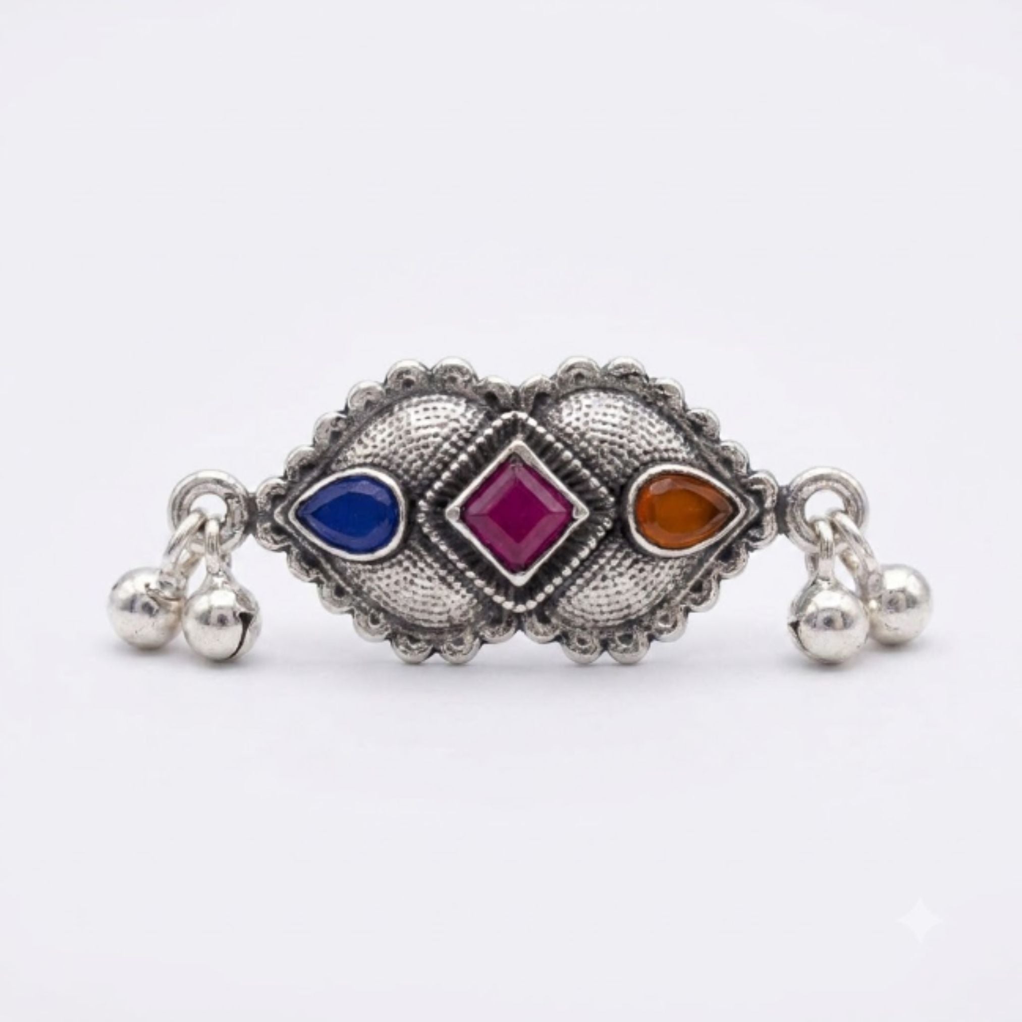 Navratri Diamond Ghungroo Oxidised Ring - view 2