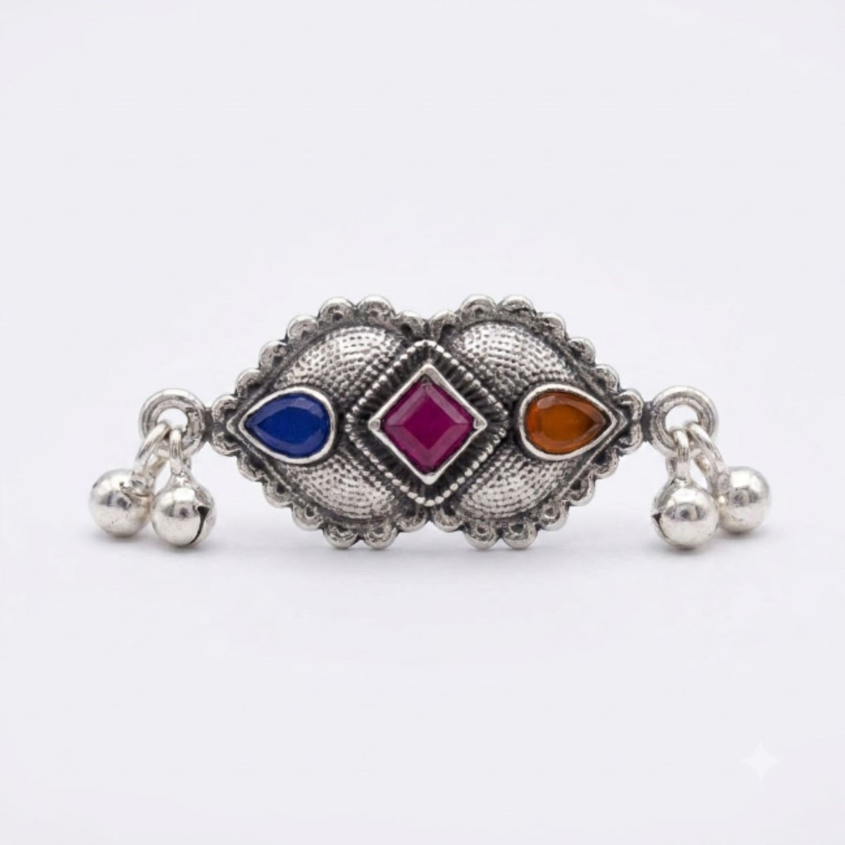 Navratri Diamond Ghungroo Oxidised Ring - view 2