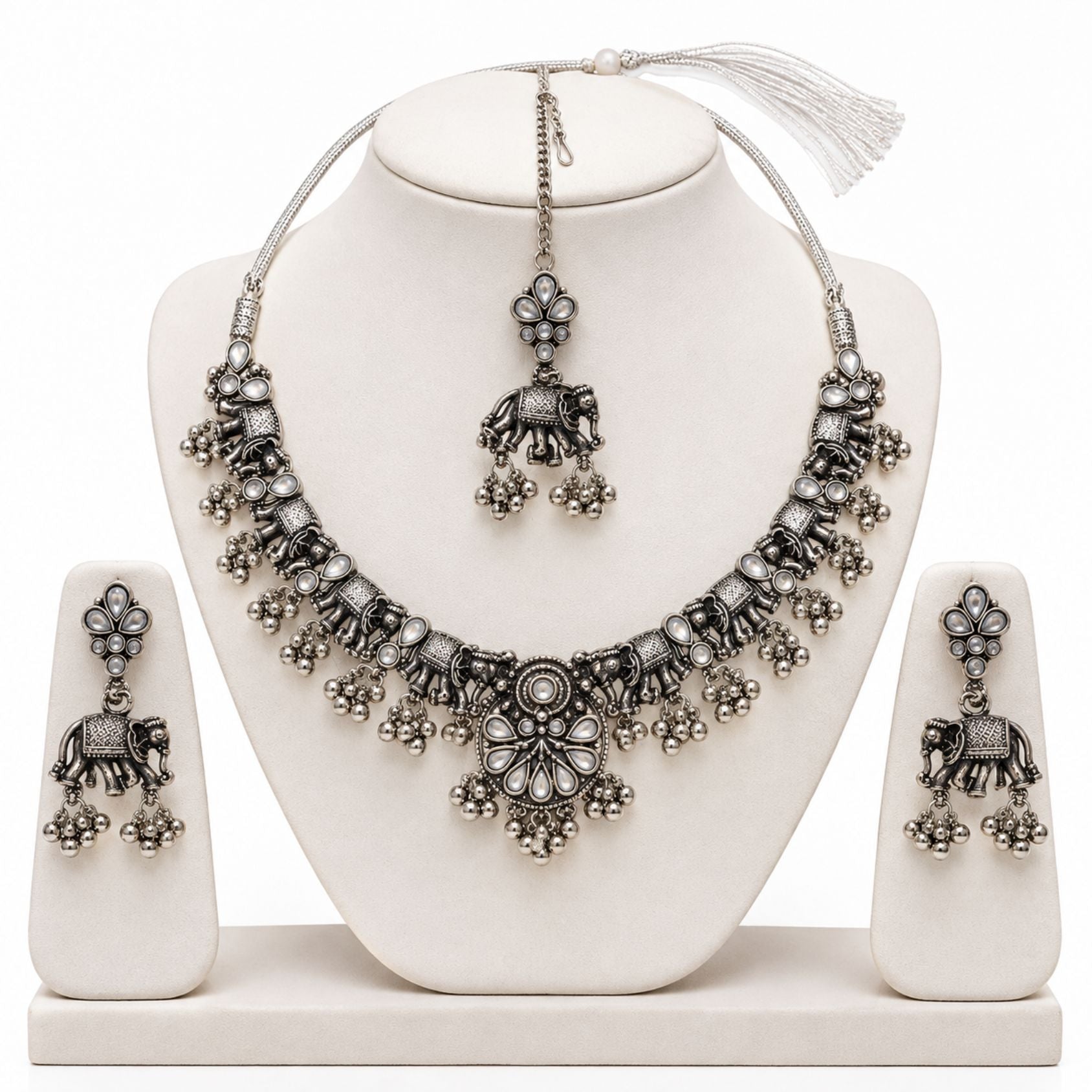 Navratri Grand Ghungroo Oxidised Jewellery Set - view 1