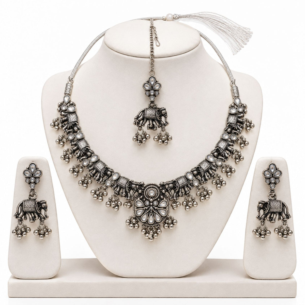 Navratri Grand Ghungroo Oxidised Jewellery Set - view 1