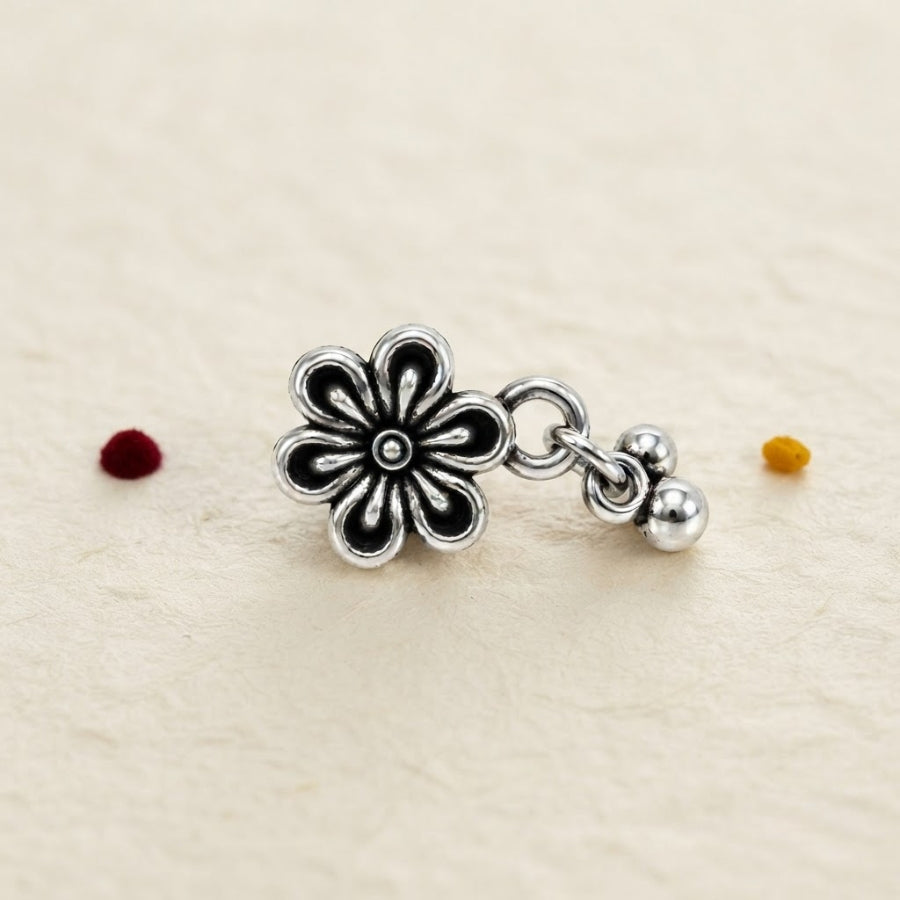 Phool Pankhdi Oxidised Nose Pin