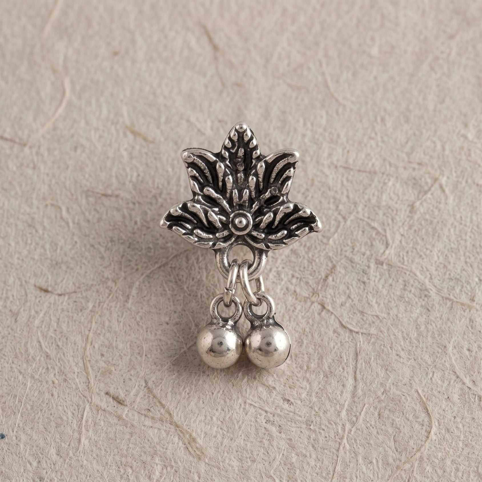 Phool Ghughri Oxidised Nose Pin - view 4
