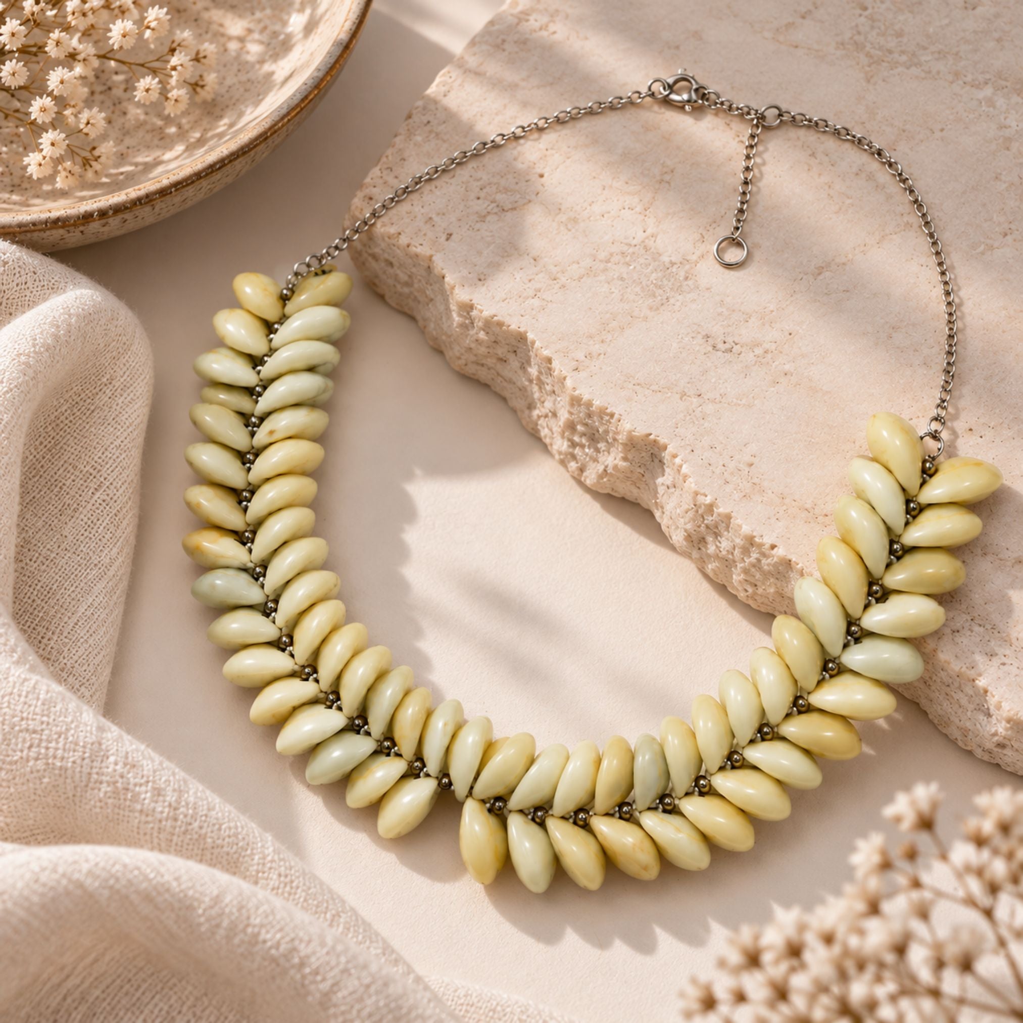 Mogra Dana Ivory Beaded Necklace - image 3