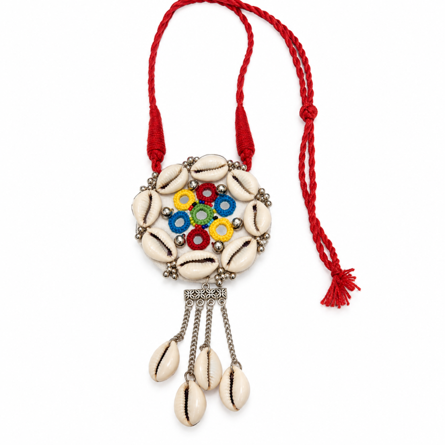 Phool Mandal Kodi Mirror Pendant Necklace - image 1