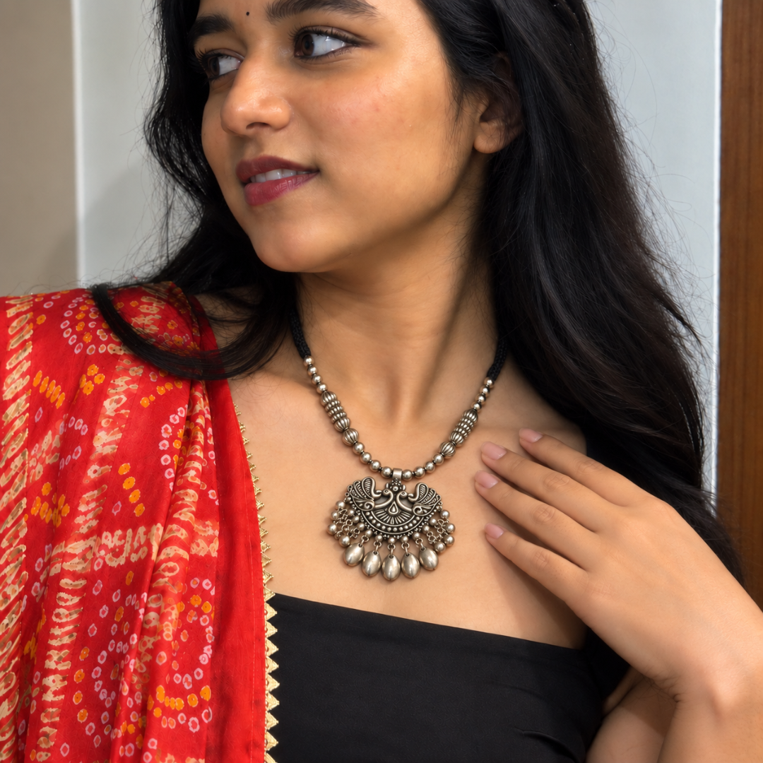 Morpankh Sikka Oxidised Pendant Necklace - image 5