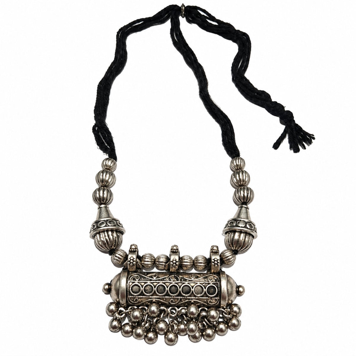 Phool Dholki Ghughri Black Dori Necklace - image 2
