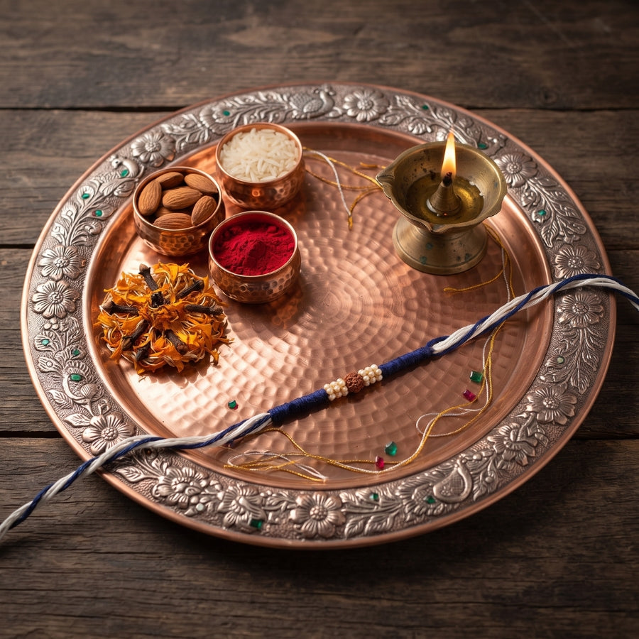 Pearl Halo Rudraksha Rakhi