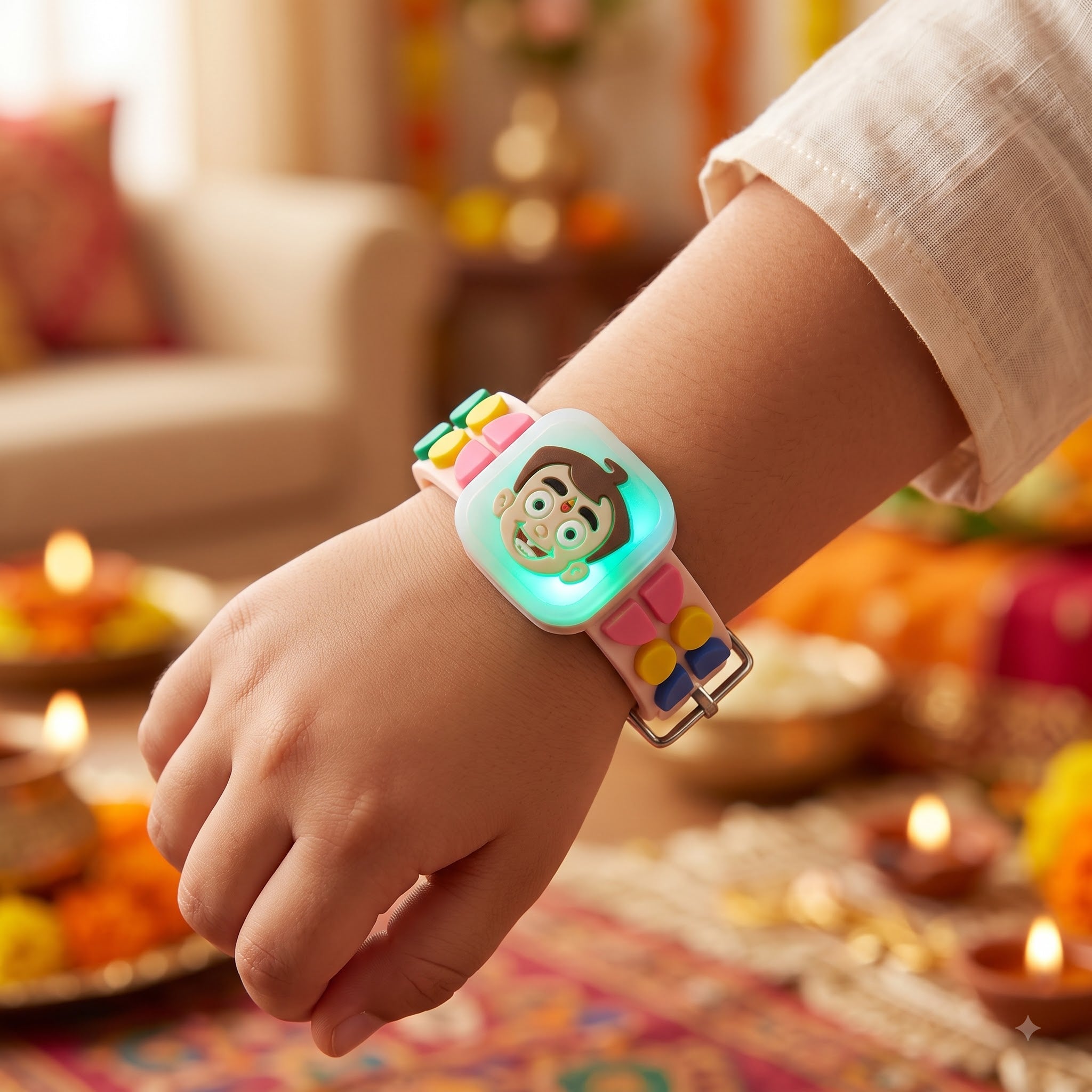 Chhota Bheem Geometric Beads Kids Rakhi