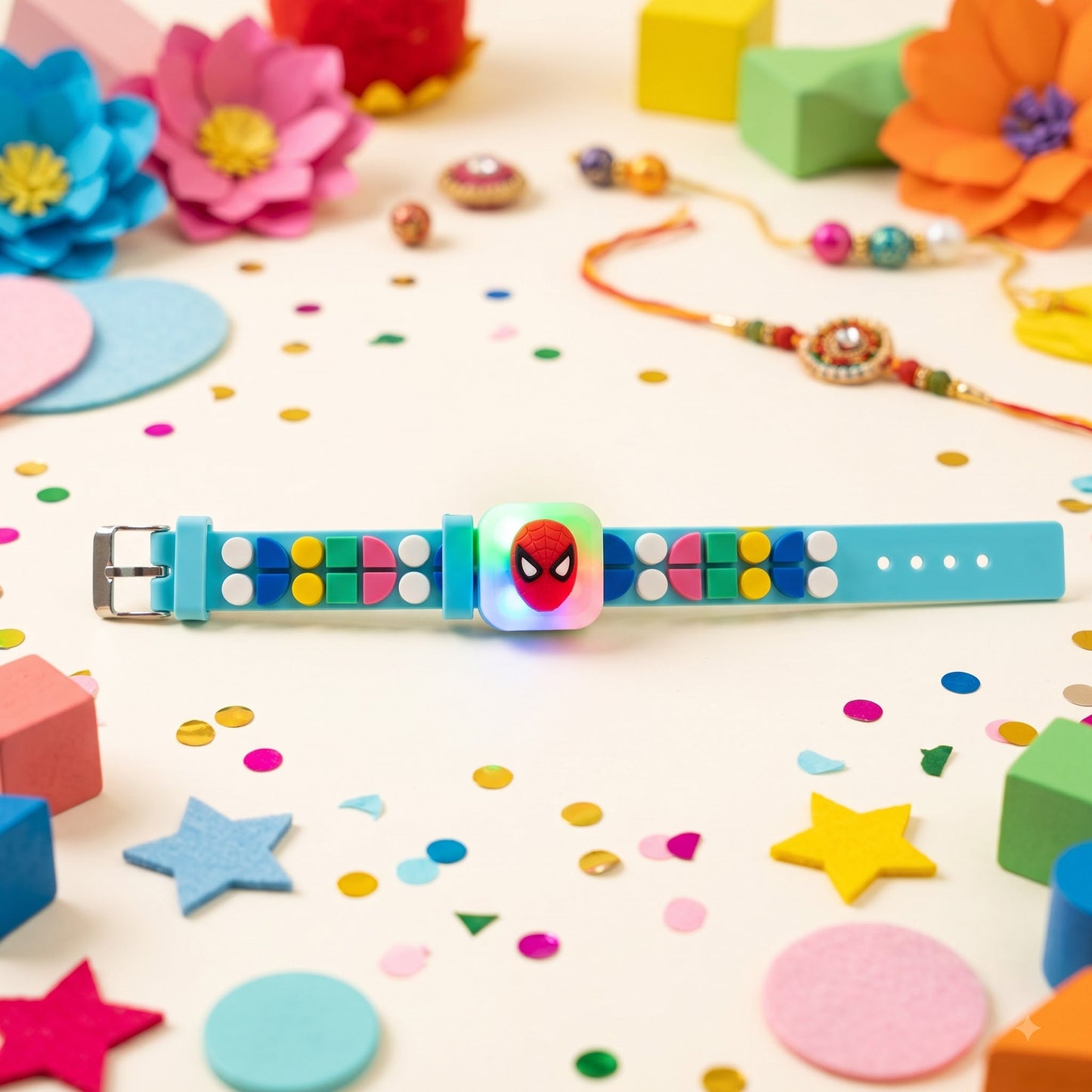 Spider-Man Geometric Beads Kids Rakhi