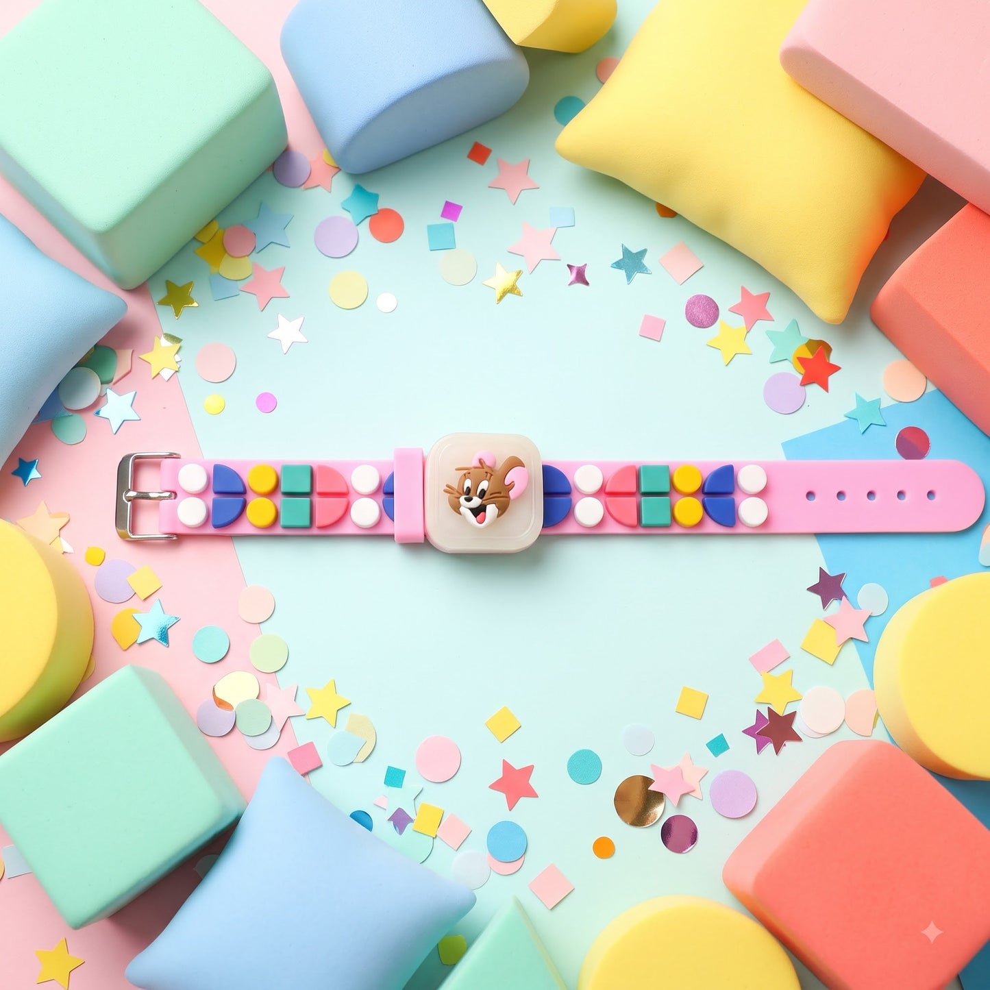 Jerry Mouse Geometric Beads Kids Rakhi