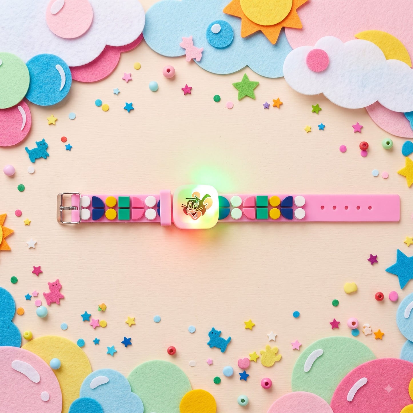 Jerry Mouse Geometric Beads Kids Rakhi