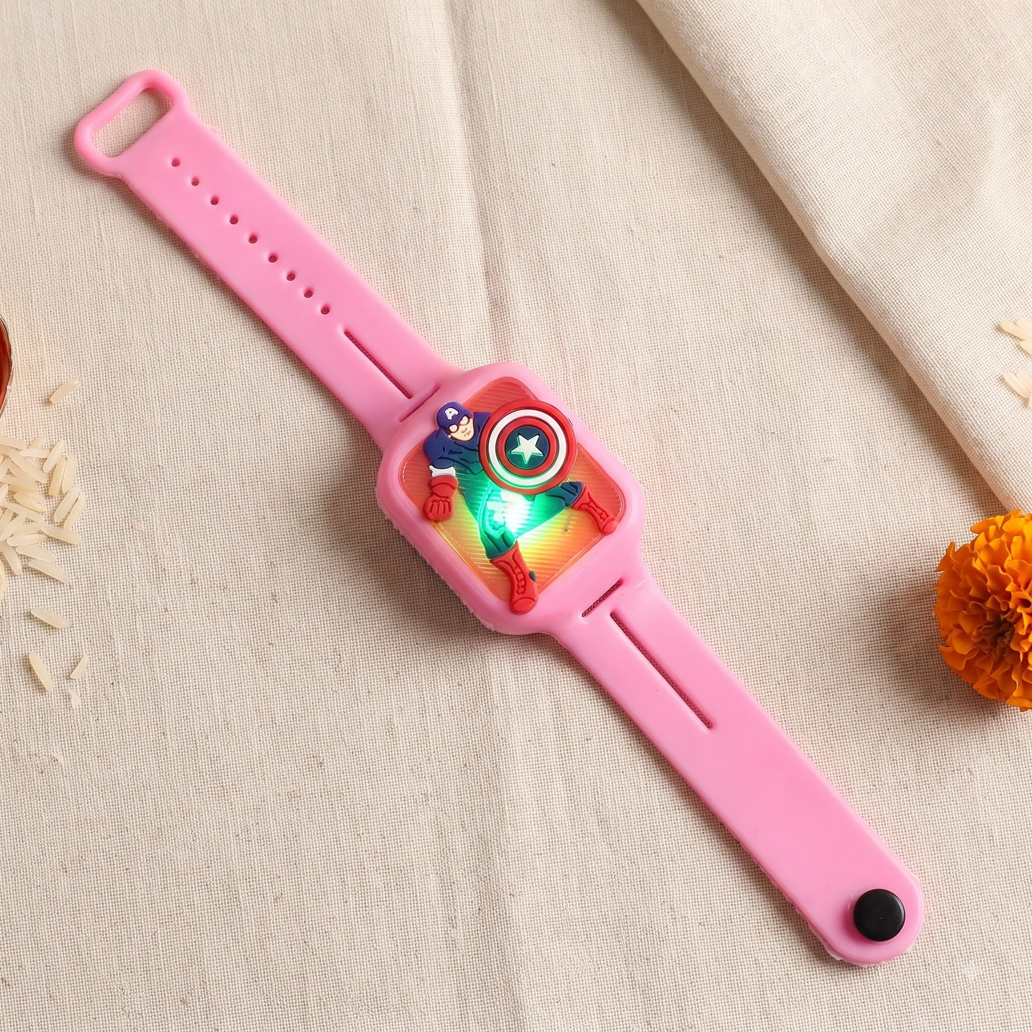 Captain America LED Watch Kids Rakhi