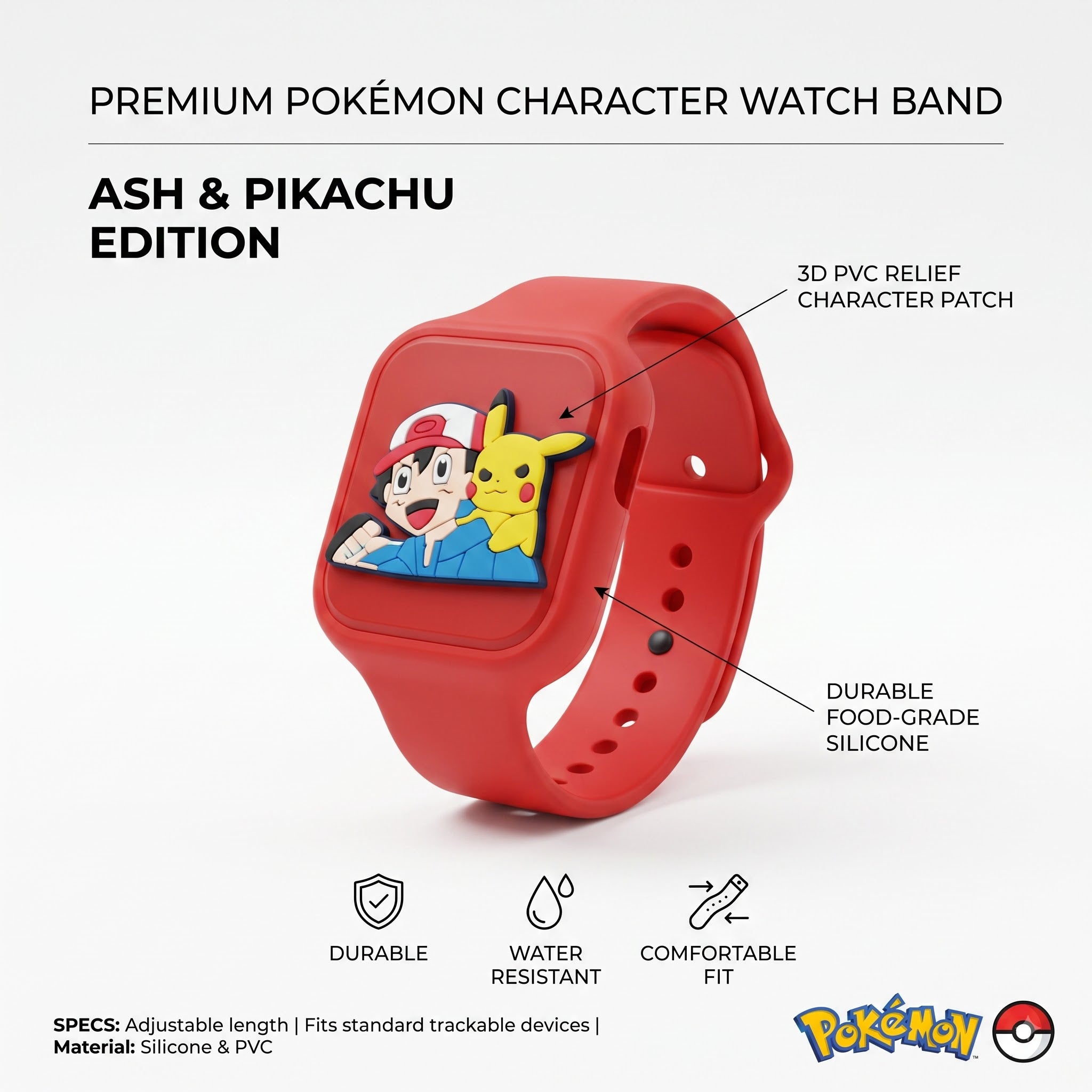 Pokemon LED Watch Kids Rakhi Red