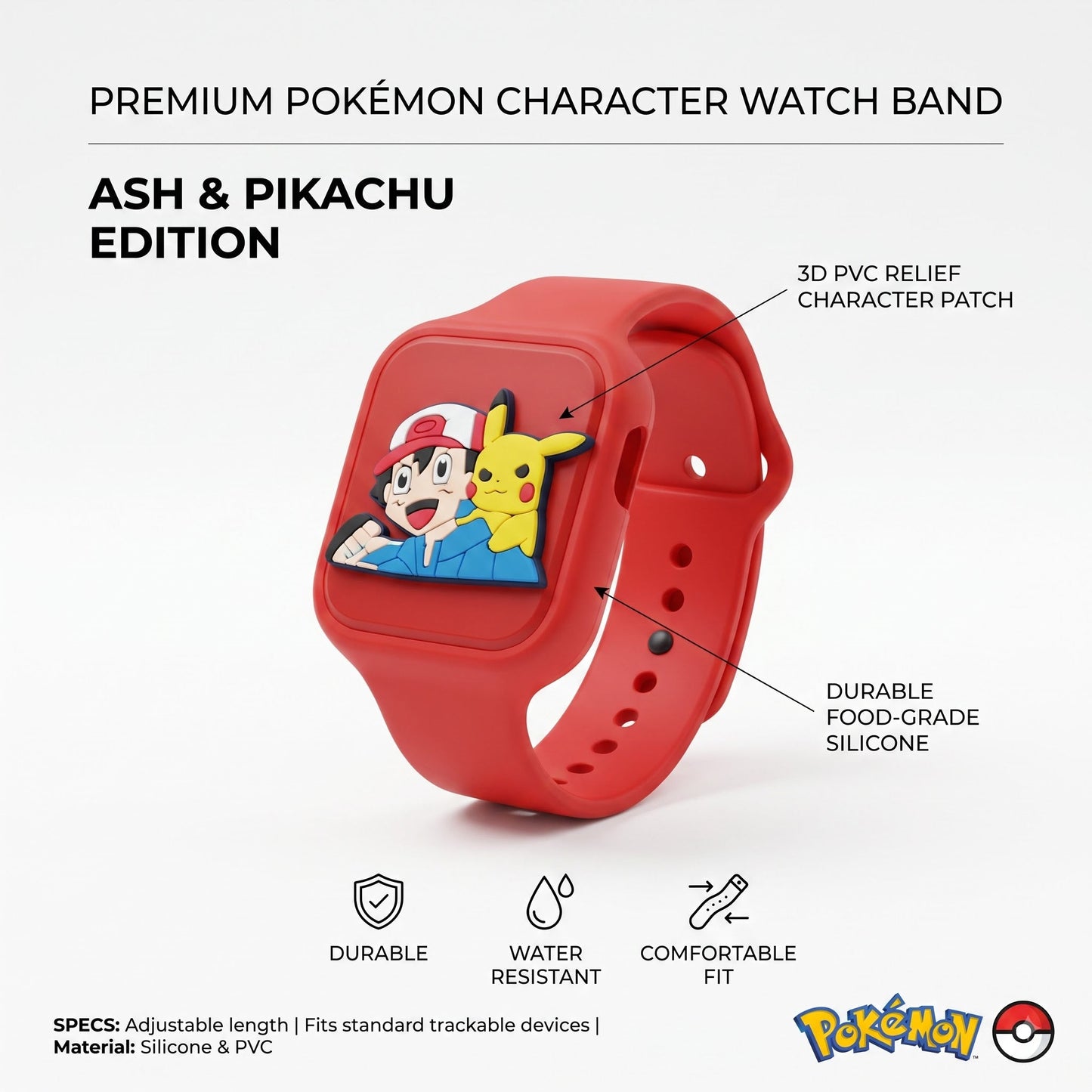Pokemon LED Watch Kids Rakhi Red