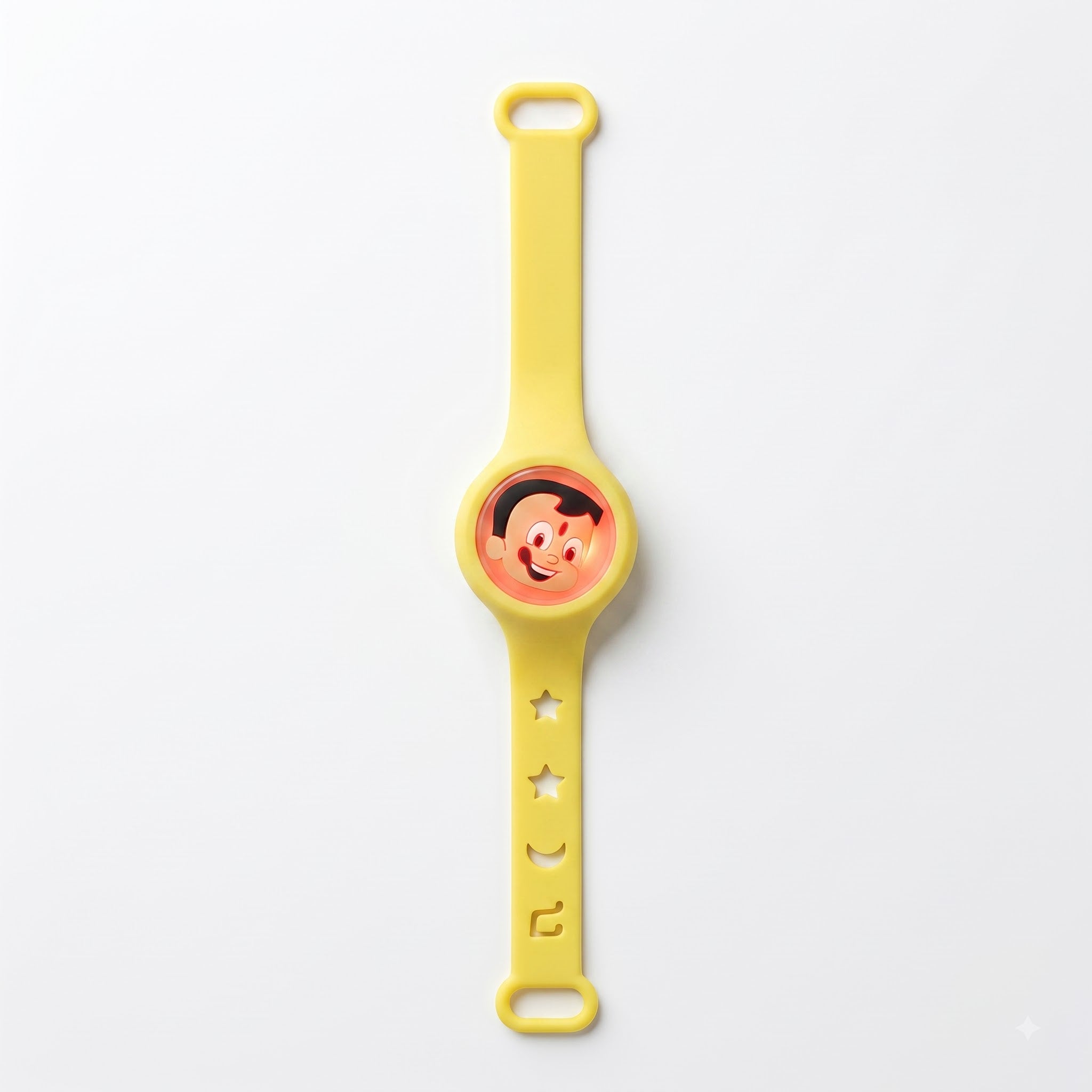 Chhota Bheem Round LED Kids Rakhi Yellow