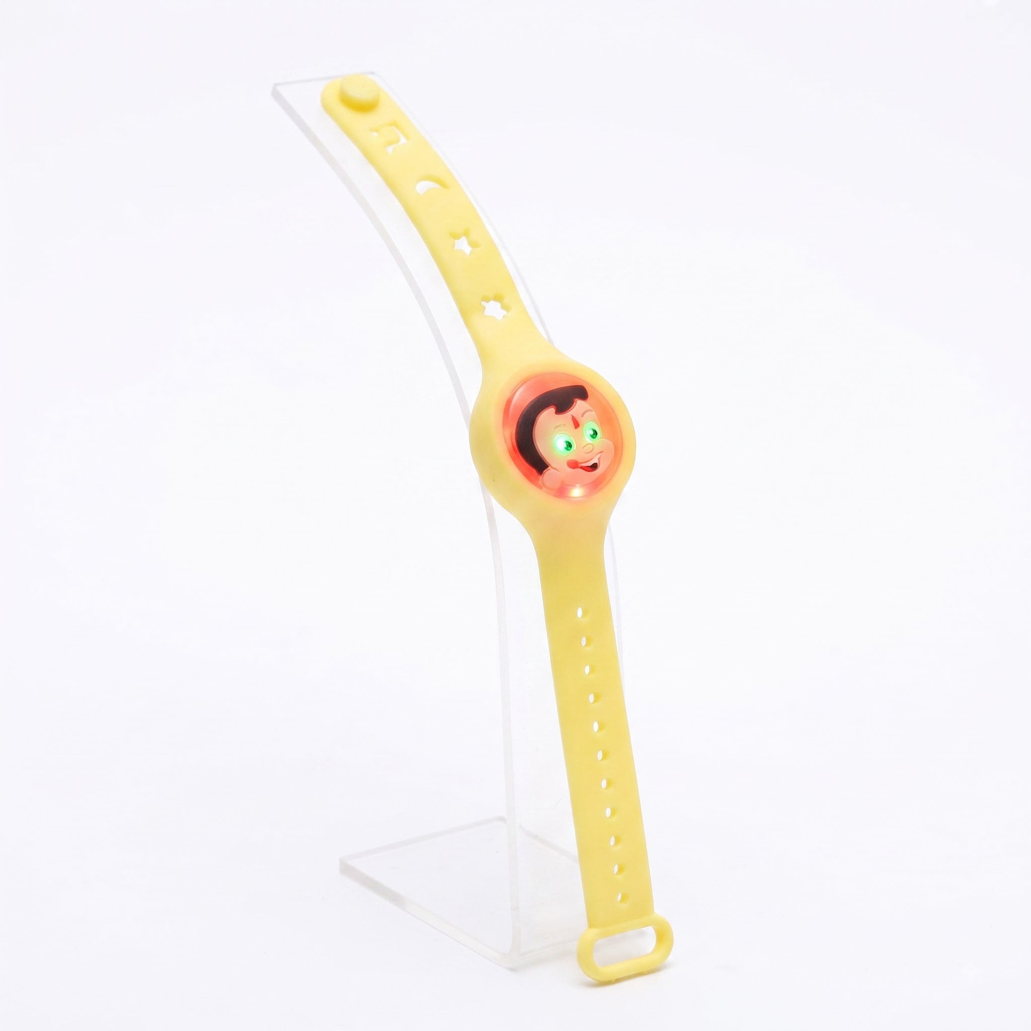 Chhota Bheem Round LED Kids Rakhi Yellow