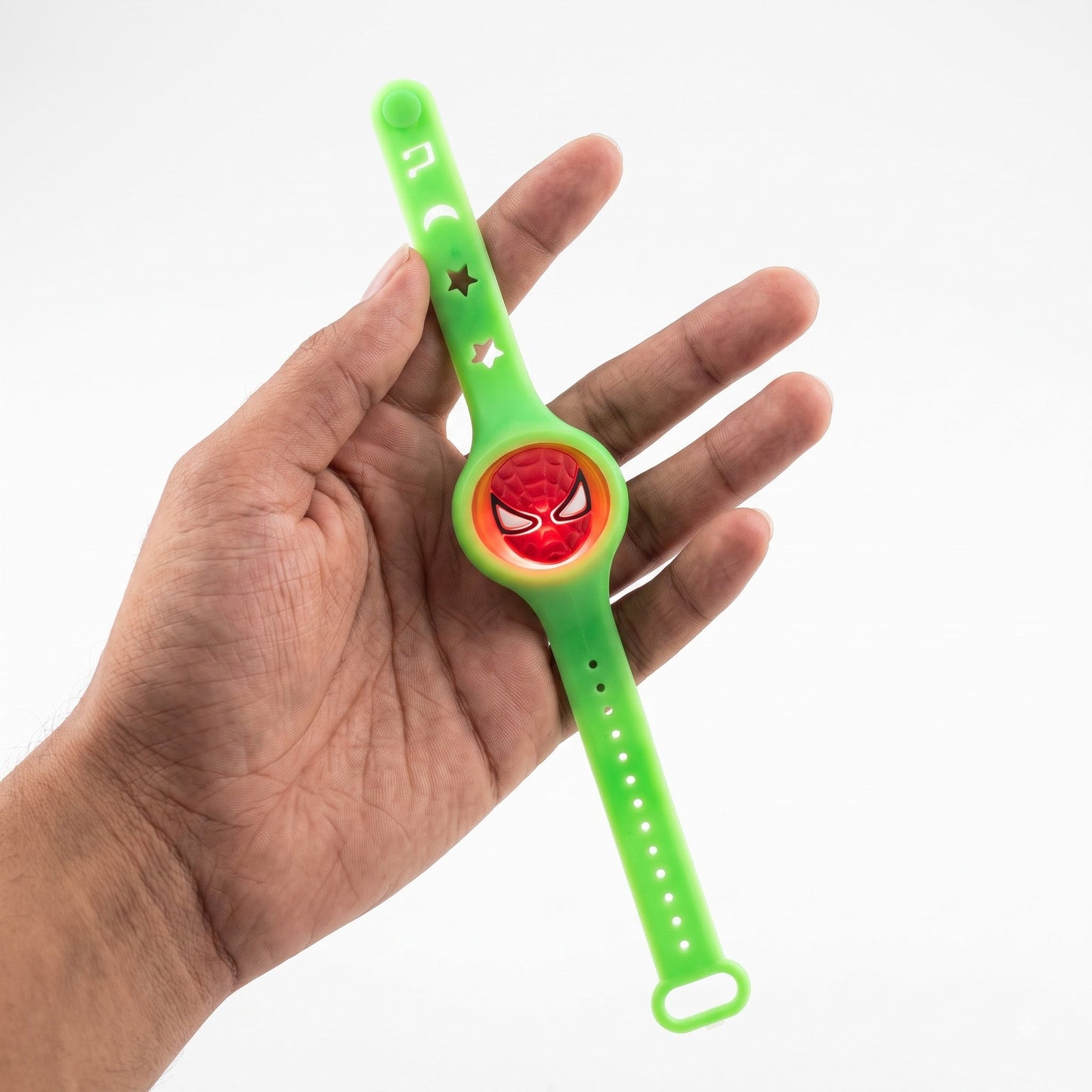 Spider-Man Round LED Kids Rakhi Green