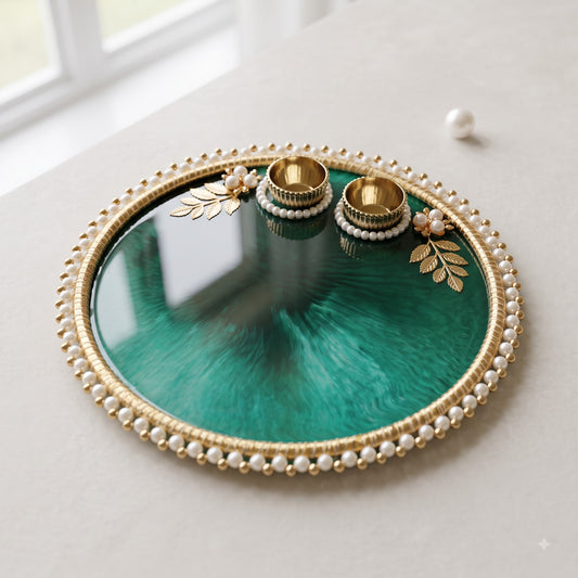 Emerald Pearl Resin Thali