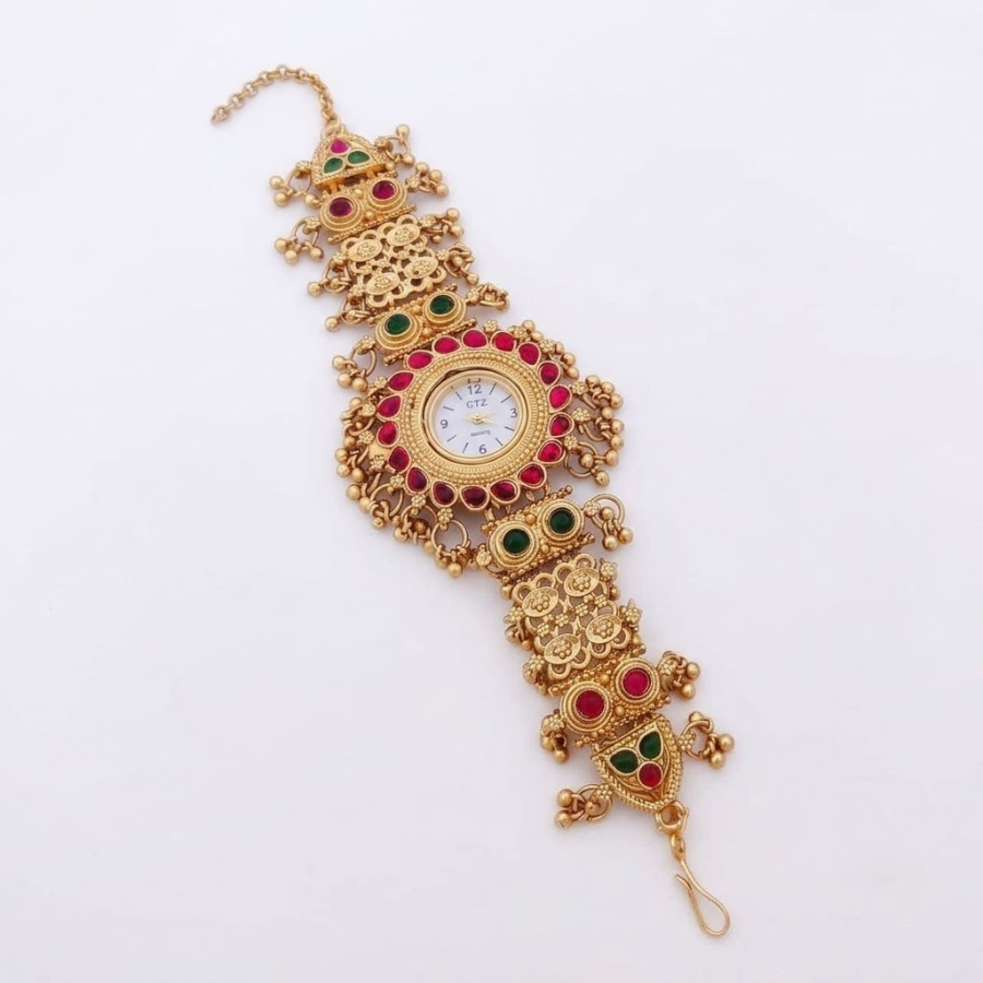 Rani Ratna Antique Gold Festive Watch - image 1