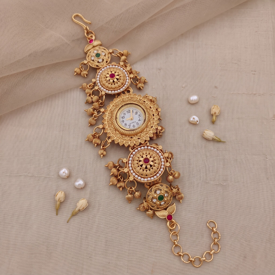 Moti Suraj Ghughri Antique Gold Watch - image 1