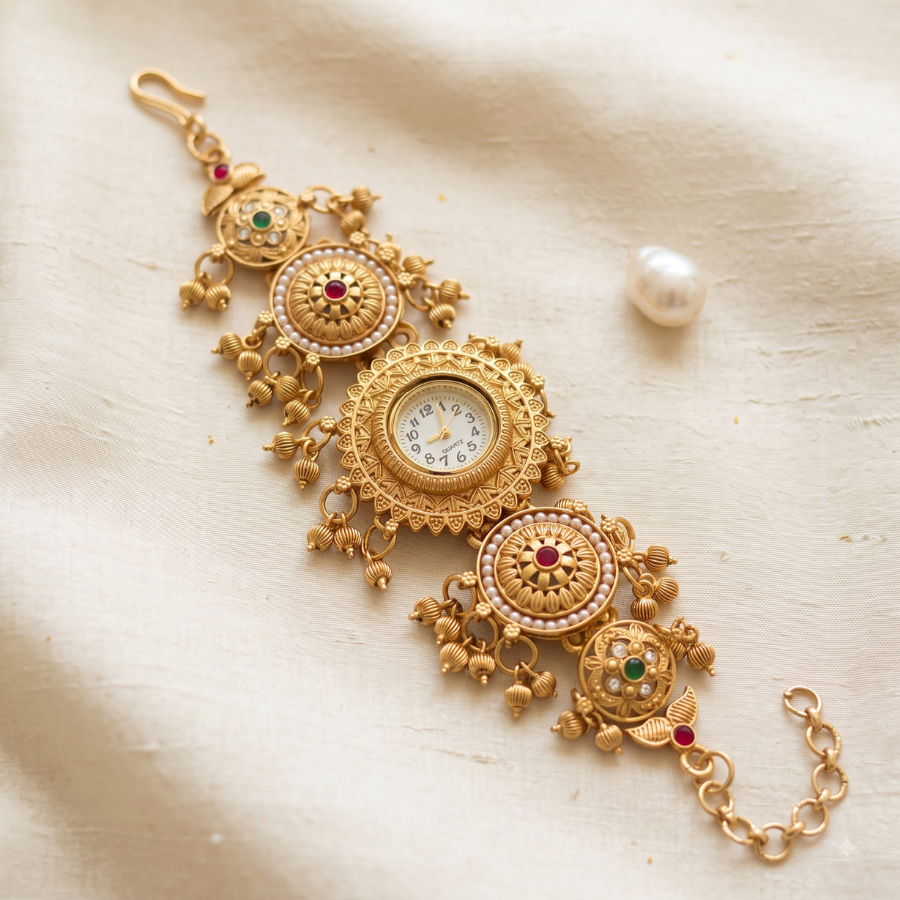 Moti Suraj Ghughri Antique Gold Watch - image 2