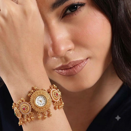 Moti Suraj Ghughri Antique Gold Watch - image 3