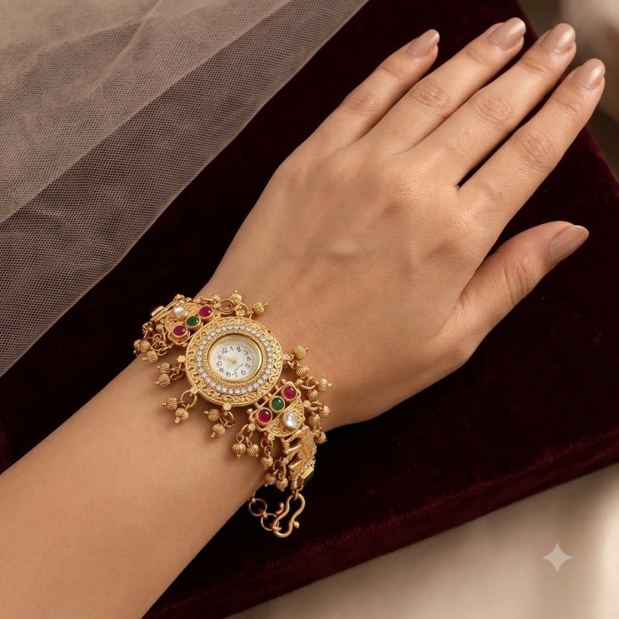 Gajraaj Ratna Ghughri Antique Gold Watch - image 3