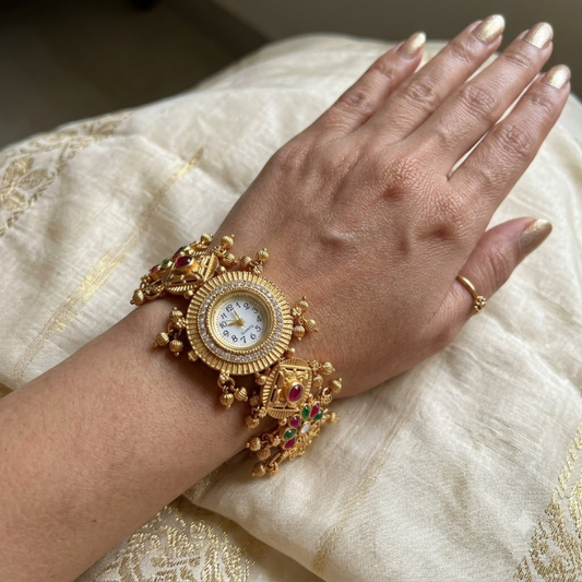 Navrang Phool Ghughri Antique Gold Watch - image 3