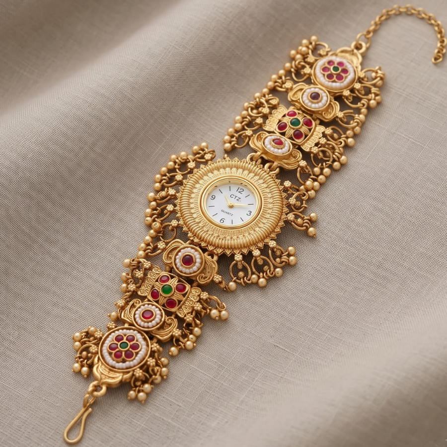 Rani Moti Mandal Antique Gold Watch - image 1