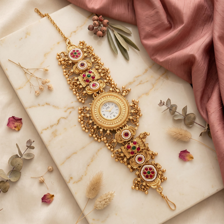 Rani Moti Mandal Antique Gold Watch - image 2