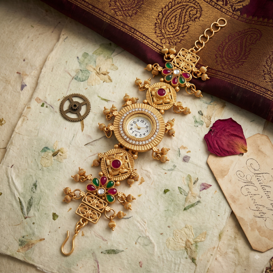 Navrang Chowk Ghughri Antique Gold Watch - image 1