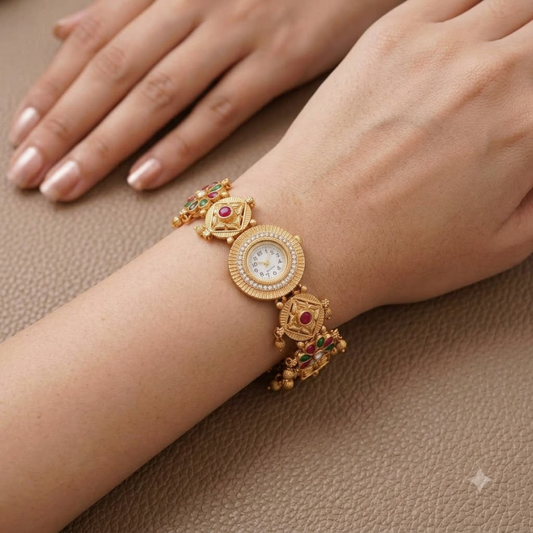 Navrang Chowk Ghughri Antique Gold Watch - image 3