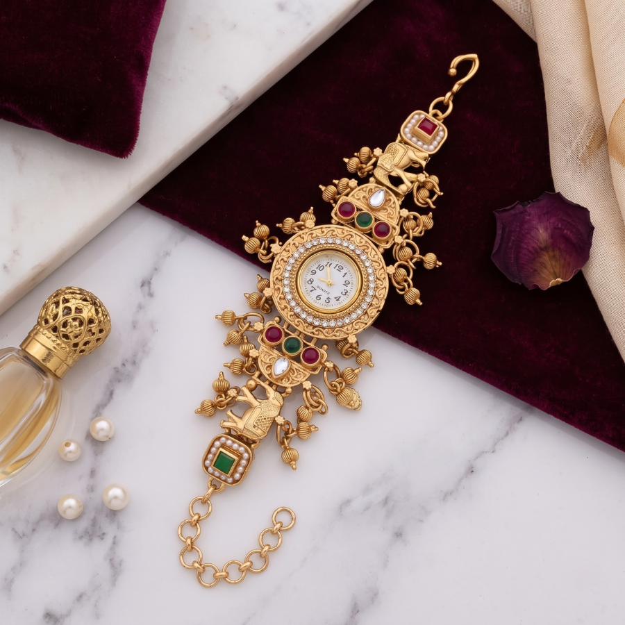 Gajraaj Navrang Ghughri Antique Gold Watch - image 2