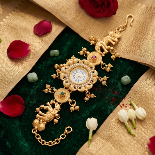 Gajraaj Phool Mandal Antique Gold Watch - image 1