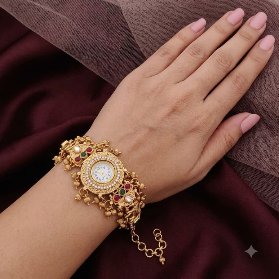 Gajraaj Ratna Mandal Antique Gold Watch - image 3