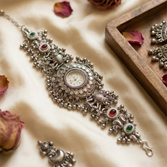 Gajraaj Abhla Ghughri Oxidised Watch - image 1
