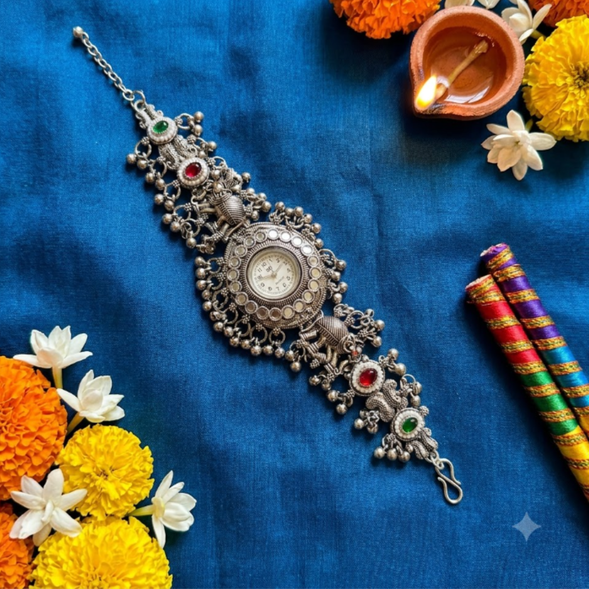 Gajraaj Abhla Ghughri Oxidised Watch - image 2