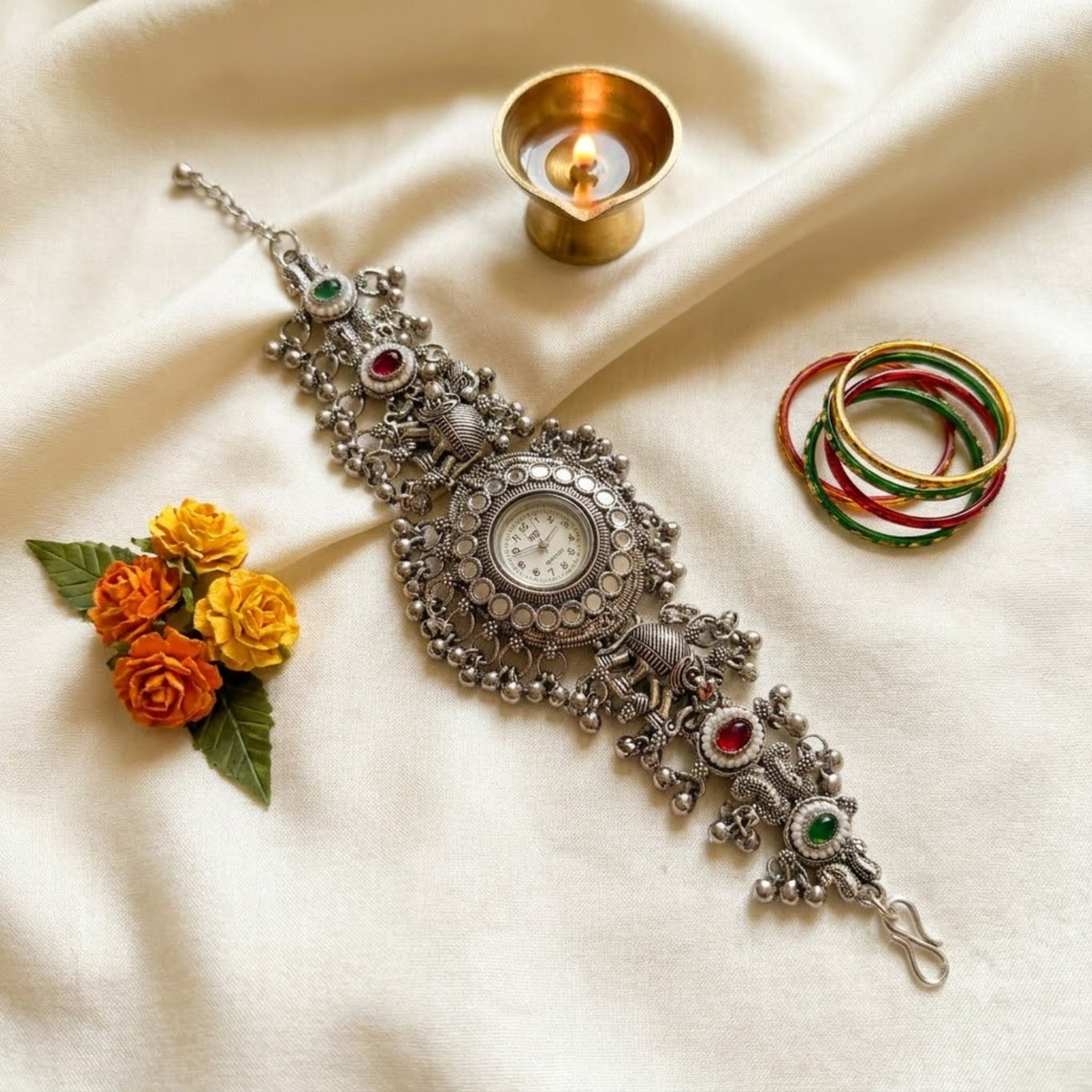 Gajraaj Abhla Ghughri Oxidised Watch - image 5