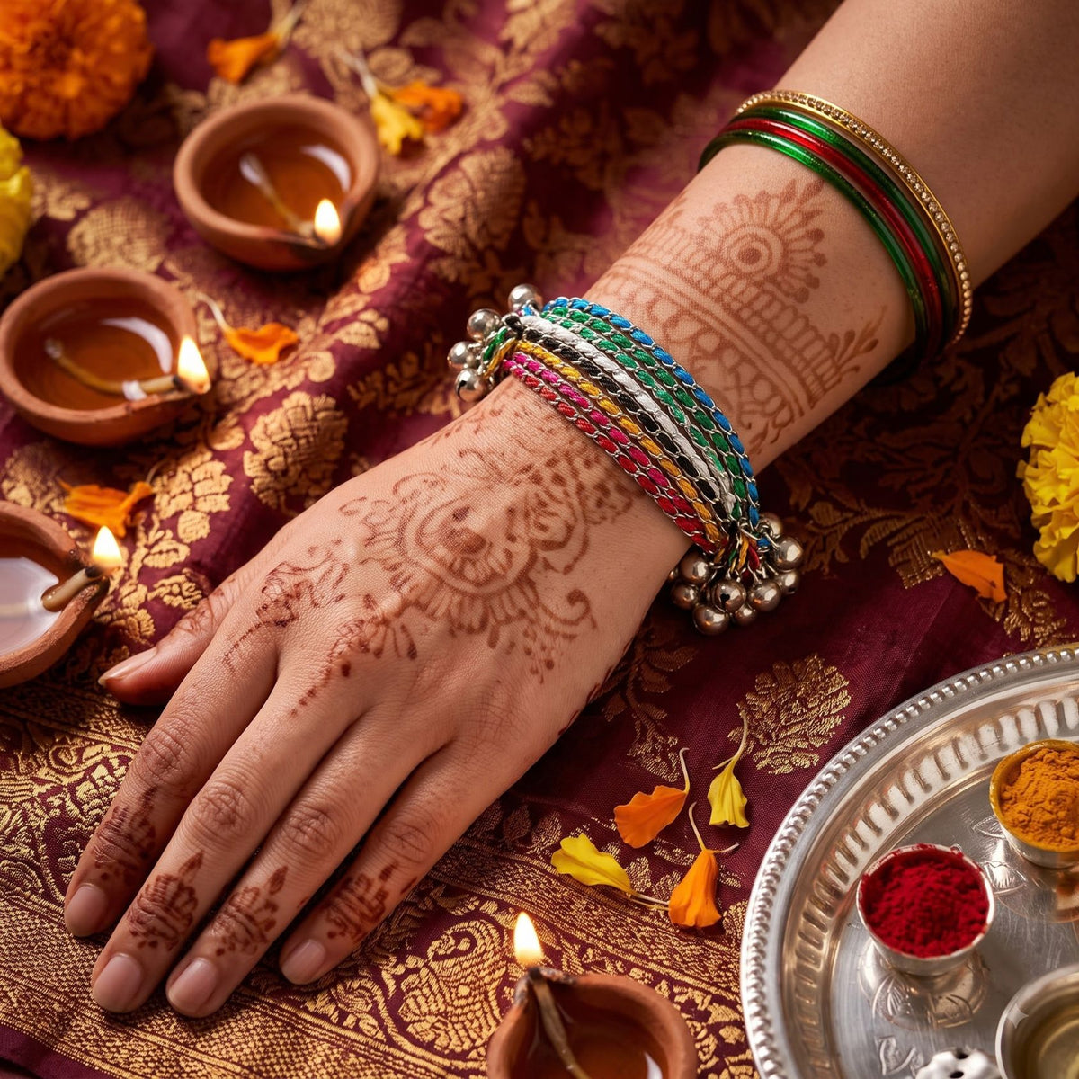 Navrang Ghughri Thread Bangle Set - view 4