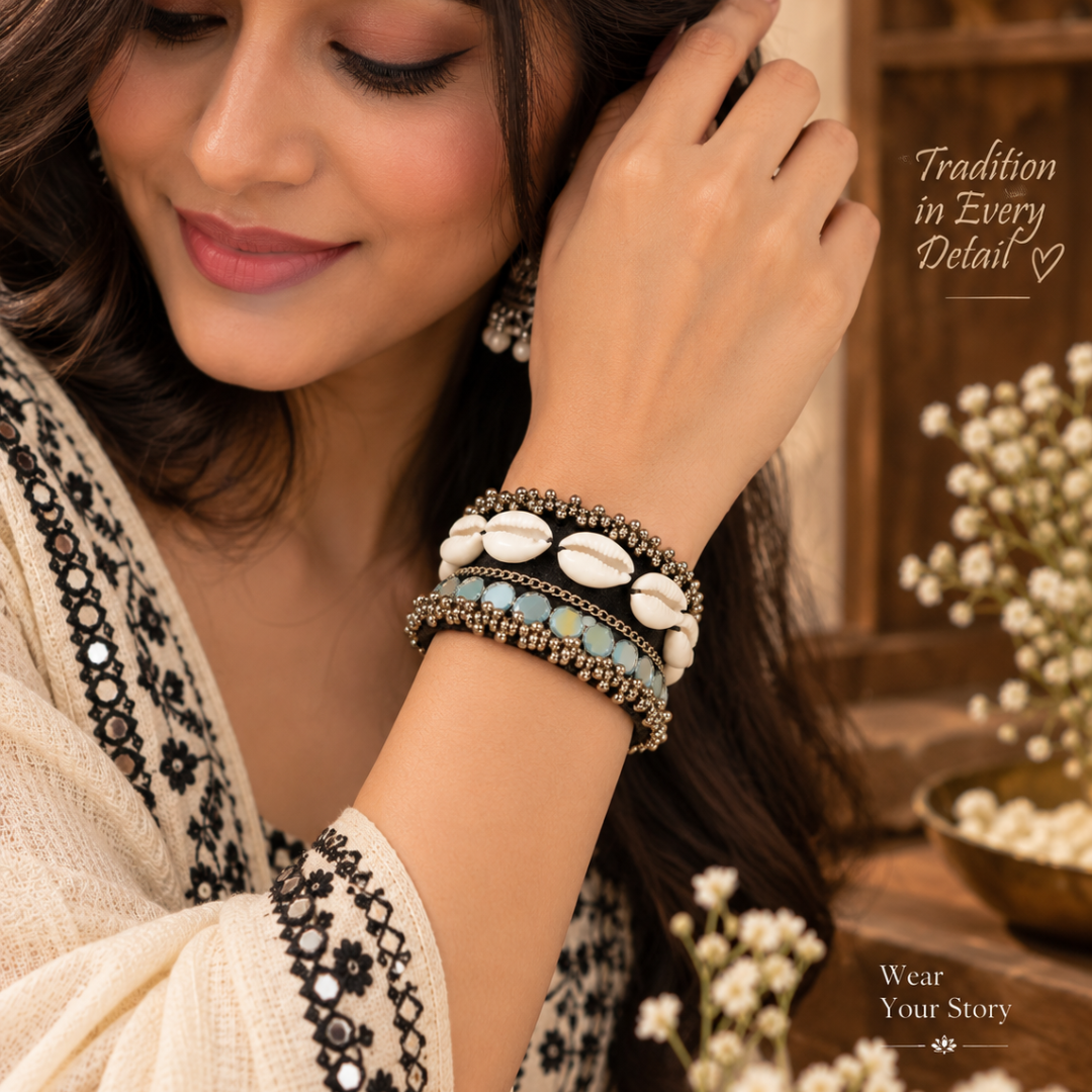 Kaali Kodi Abhla Ghughri Cuff Kada - image 5