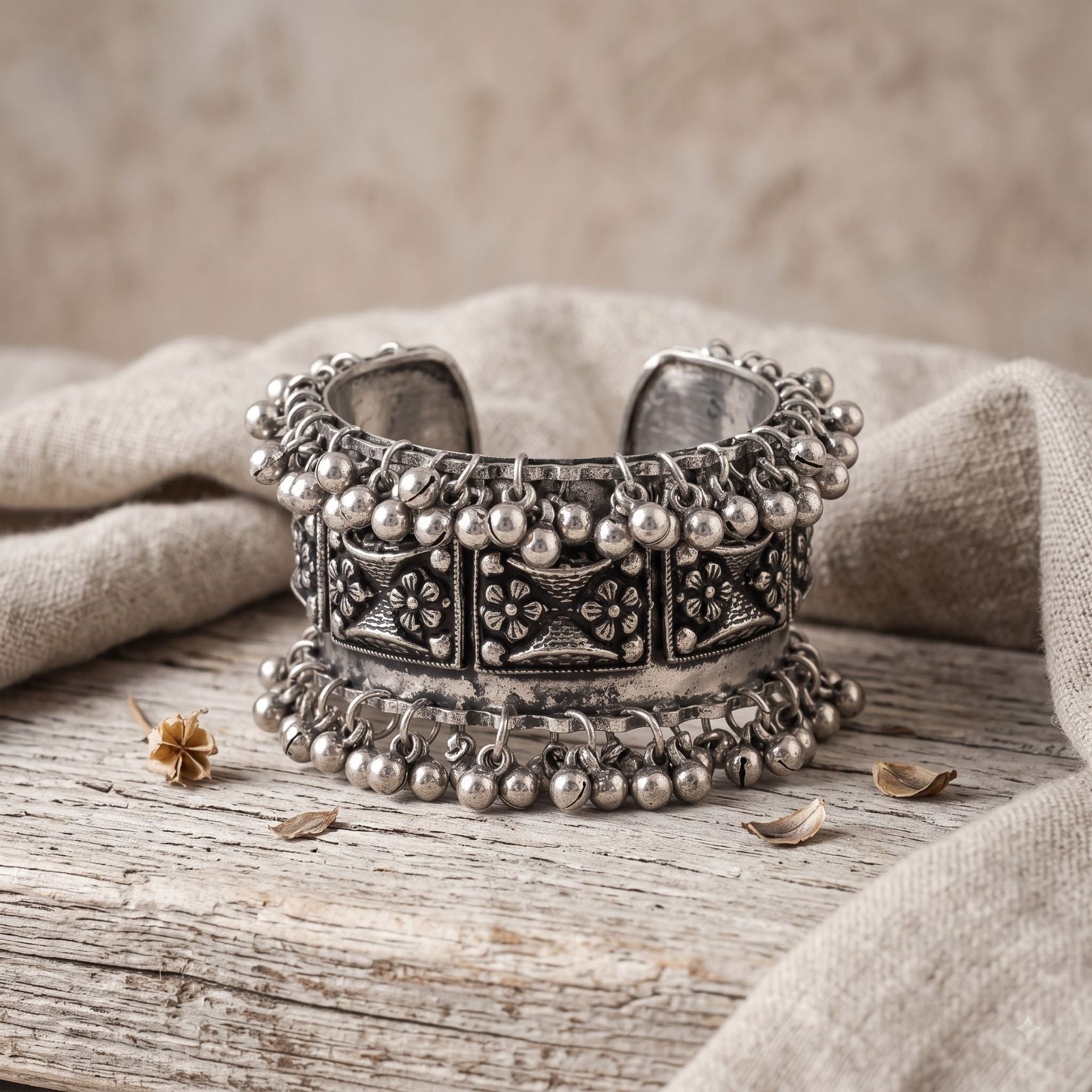 Phool Ghughri Oxidised Statement Cuff Kada - image 3