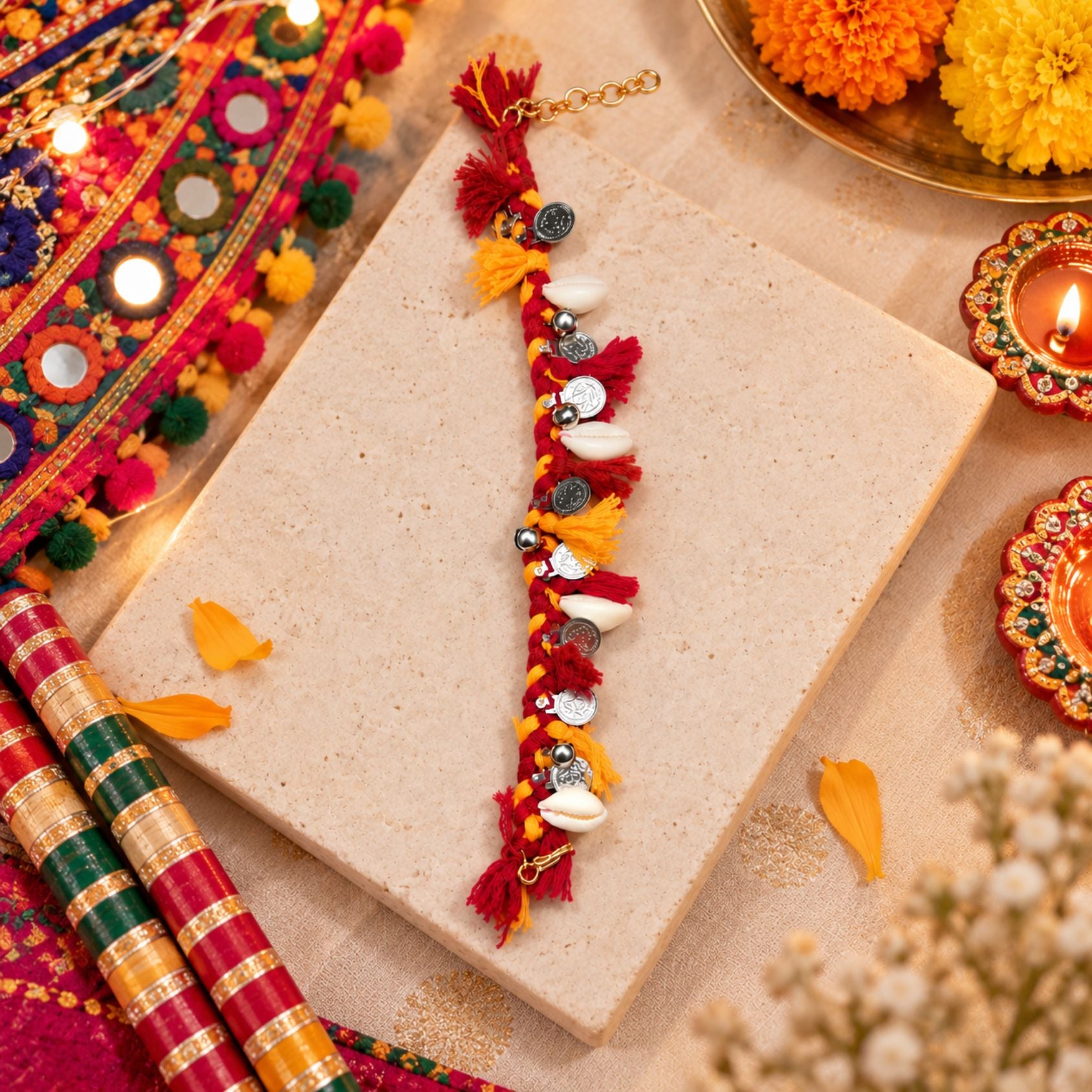 Kesari Kanku Kodi Sikka Thread Bracelet - image 4